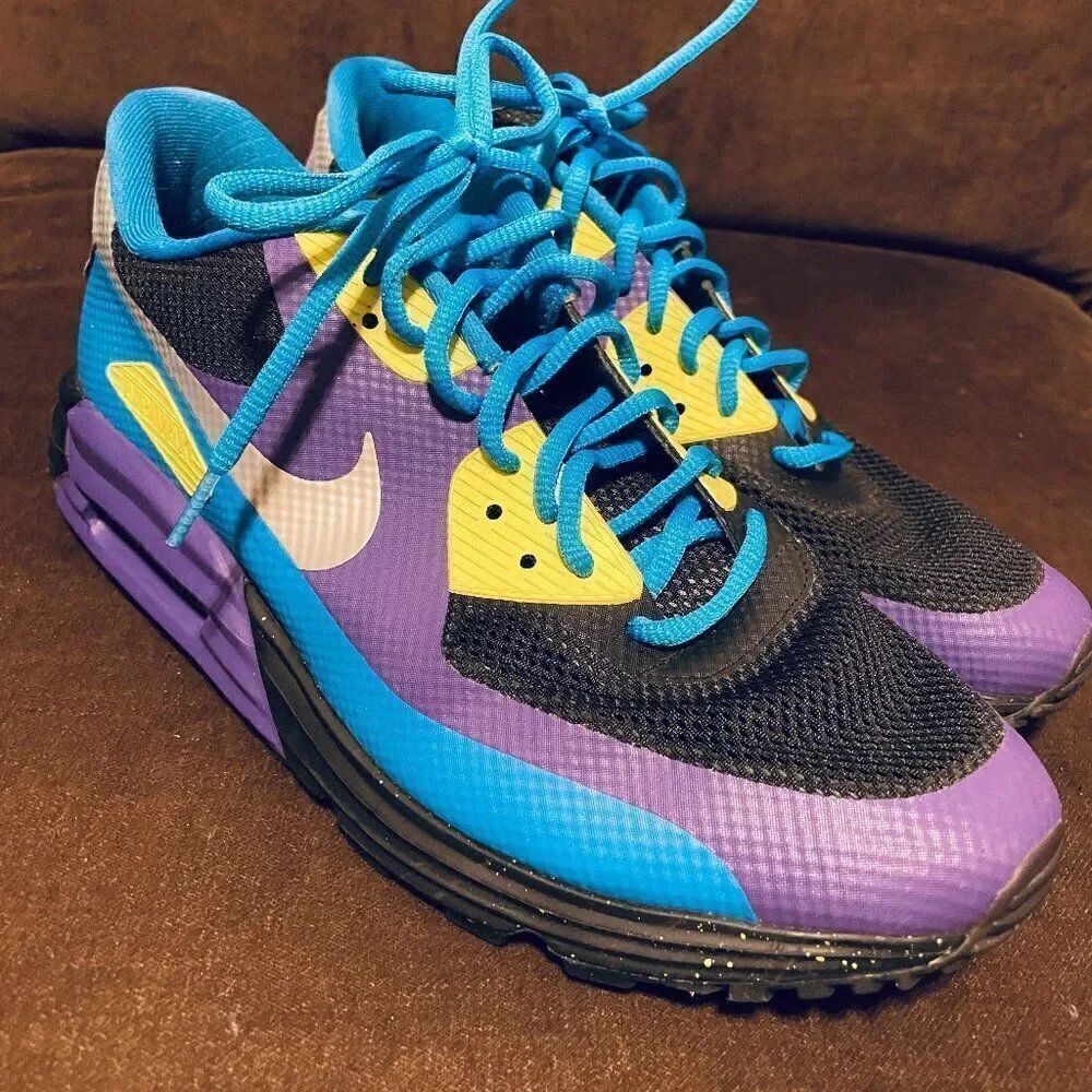 NikeiD Air Max 90 Hyperfuse Prm Purple/Blue/Yellow/Black 653604-991 Size 10 44